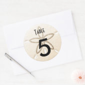 Sticker Rond Table Numéro Bouteille de vin Plage Mariage Étique (Enveloppe)