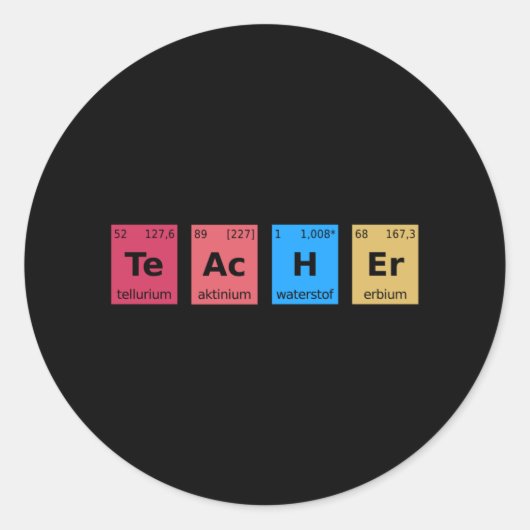 Sticker Rond Table périodique de l'enseignant (Devant)