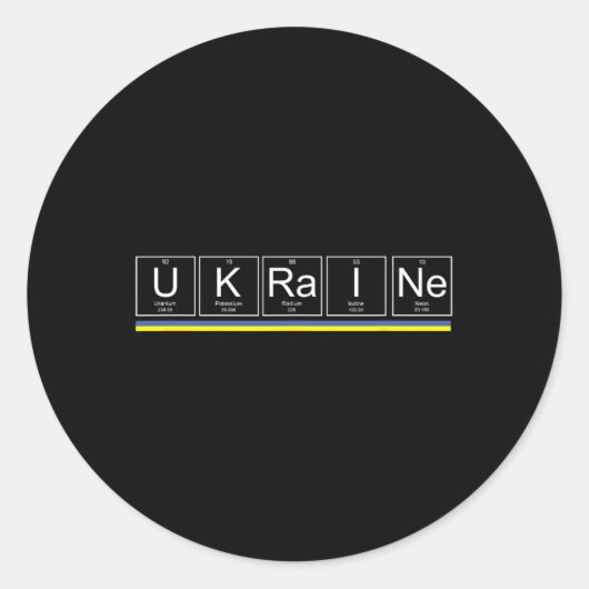 Sticker Rond Table périodique des éléments du drapeau de l'Ukra (Devant)