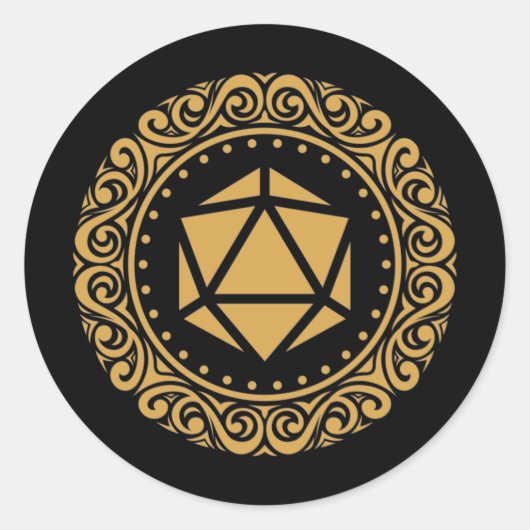 Sticker Rond Table victorienne D20 Dice RPG (Devant)