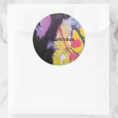 Sticker Rond Tableau Abstrait de Jeff Hankamer Artjunkhaus Art (Sac)