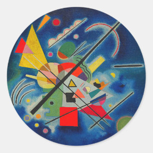 Sticker Rond Tableau bleu de Wassily Kandinsky