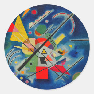 Sticker Rond Tableau bleu de Wassily Kandinsky