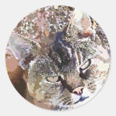 STICKER ROND TABLEAU CAT (Devant)