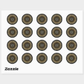 Sticker Rond Tableau circulaire géométrique D20 dés RPG (Feuille)