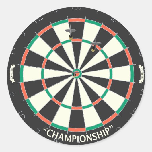 Sticker Rond Tableau de bord et fléchettes : Modèle 3D : (Devant)