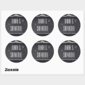 Sticker Rond Tableau de bord moderne Script simple (Feuille)
