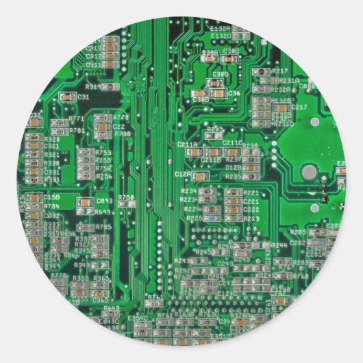Sticker Rond Tableau de circuits imprimés (Devant)