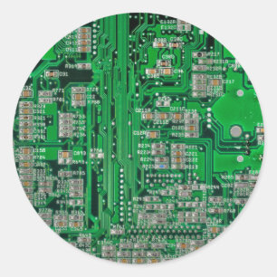 Sticker Rond Tableau de circuits imprimés
