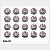 Sticker Rond Tableau de contrôle noir et blanc (Feuille)