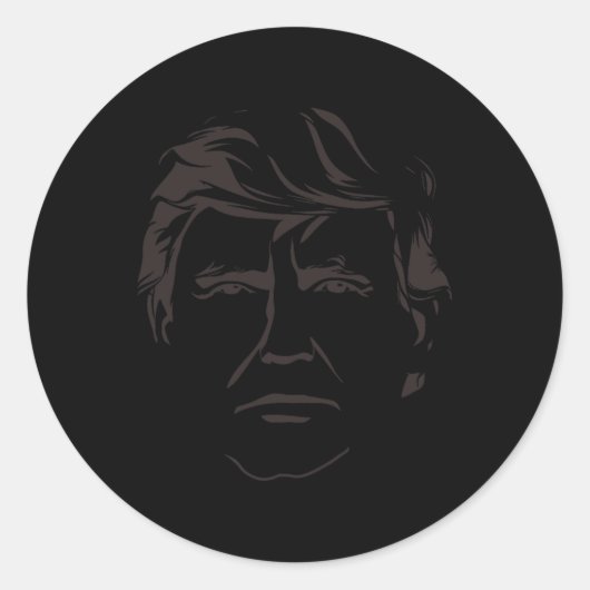 Sticker Rond Tableau De Donald Trump (Devant)