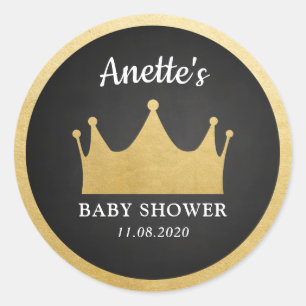 Sticker Rond Tableau de la feuille d'or   de baby shower de