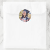 Sticker Rond Tableau de la partie de graduation Orange Photo pe (Sac)