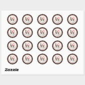 Sticker Rond Tableau de l'Heureuse Sainte-Valentin d'amour ID10 (Feuille)