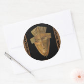 Sticker Rond Tableau de Masque Africain par Chariklia Zarris (Enveloppe)