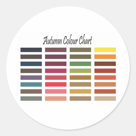 Sticker Rond Tableau des couleurs d'automne (Devant)