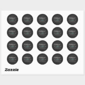 Sticker Rond Tableau noir blanc Turquoise Chalkboard Celebrate (Feuille)
