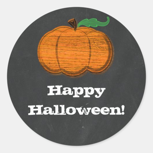 Sticker Rond Tableau noir Citrouille orange Halloween Favoriser (Devant)