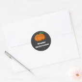 Sticker Rond Tableau noir Citrouille orange Halloween Favoriser (Enveloppe)