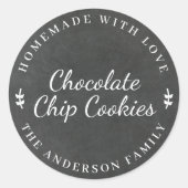 Sticker Rond Tableau noir classique cadeau de cuisson personnal (Devant)