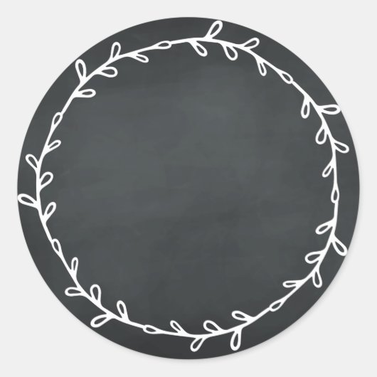 Sticker Rond Tableau Noir Maison Rustique À Écrire (Devant)