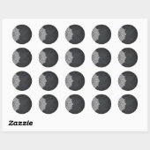 Sticker Rond Tableau noir Mandala Lotus Flower Swirl (Feuille)