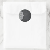 Sticker Rond Tableau noir Mandala Lotus Flower Swirl (Sac)