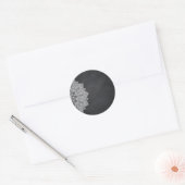 Sticker Rond Tableau noir Mandala Lotus Flower Swirl (Enveloppe)