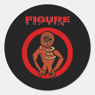 Sticker Rond Tableau noir Monster Horror Portes de jeu