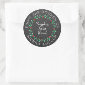 Sticker Rond Tableau noir Noël Holly Wreath cuisine Traitements (Sac)