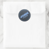 Sticker Rond Tableau noir Nom logo et date (Sac)