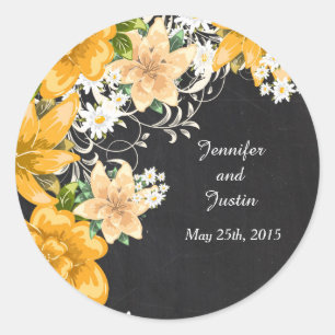 Sticker Rond Tableau noir rose jaune de 20 à 1,5 pouces