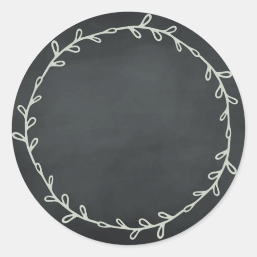 Sticker Rond Tableau noir rustique fait maison Écrire sur blanc (Devant)