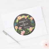 Sticker Rond Tableau noir rustique Whimsical Granny Chic Hipste (Enveloppe)