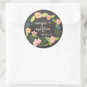 Sticker Rond Tableau noir rustique Whimsical Granny Chic Hipste (Sac)