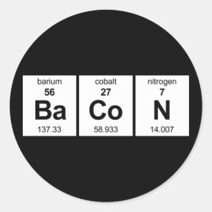 Sticker Rond Tableau périodique BaCoN