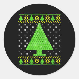 Sticker Rond Tableau périodique des femmes laide pull de Noël