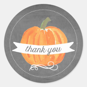 Sticker Rond Tableau peu d'autocollants de Merci de citrouille