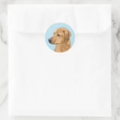 Sticker Rond Tableau Rhodesian Ridgeback - Art Chien original (Sac)