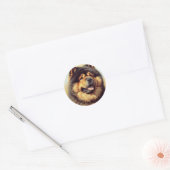 Sticker Rond Tableau vintage Chow-Chow (Enveloppe)