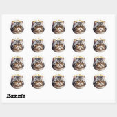 Sticker Rond Tablette Plutôt Grise Chat Perse ・ Personnalisé (Feuille)