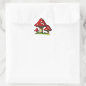 Sticker Rond Tabourets rouges, Champignons : Art libre (Sac)