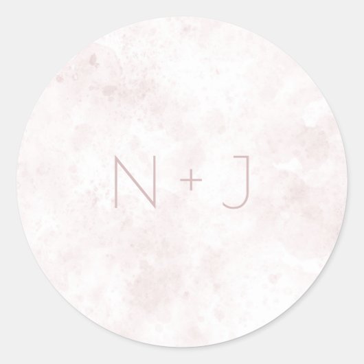 Sticker Rond Tache d'aquarelle rose blush Mariage Glam Moderne (Devant)