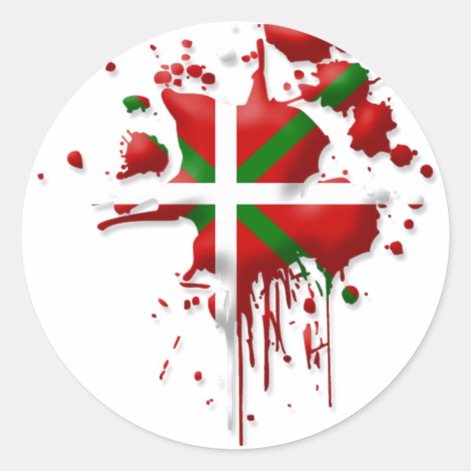 Sticker Rond tâche drapeau Basque Euskadi (Devant)