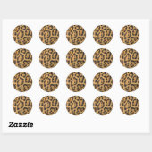 Sticker Rond Taches de fourrure de léopard (Feuille)