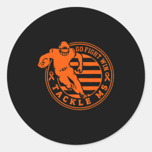 Sticker Rond Tackle Football de sensibilisation à la sclérose e