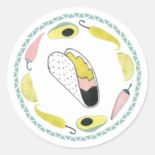 Sticker Rond Taco à propos d'amour | Taco Element Circle (Devant)