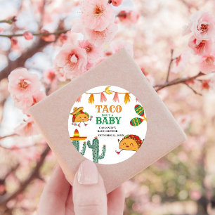 Sticker Rond Taco à propos de cadeaux de baby shower mexicain p