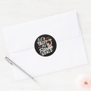 Sticker Rond Taco ‘À propos de mes objectifs de remise en forme