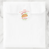 Sticker Rond Taco à propos d'une fête d'anniversaire (Sac)